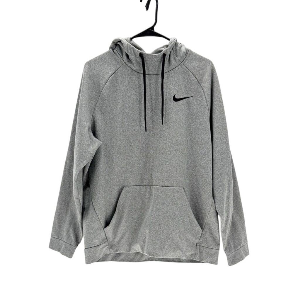 Nike Therma-Fit Mens Long Sleeve Fleece Active Hoodie size L minimalist neutral